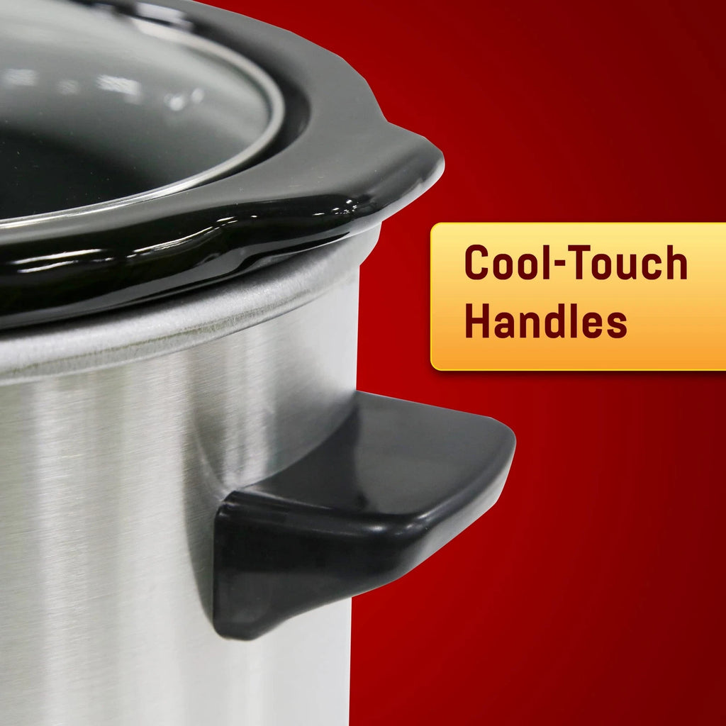Small Slow Cooker Stainless Steel Crock Pot Mini Kitchen Appliance Portable