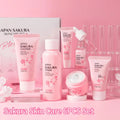 6Pcs/Set Sakura Skin Care Sets Face Cream Serum Toner Facial Cleanser Sunscreen